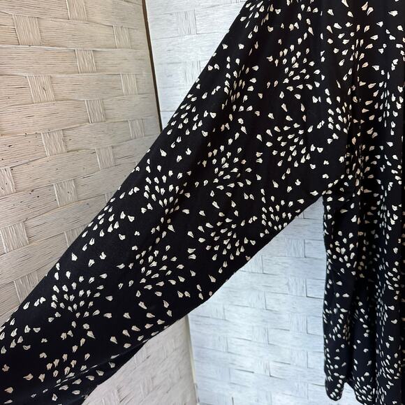 Grace the perfect top cardigan open front waterfall black cream print plus size - Picture 3 of 11